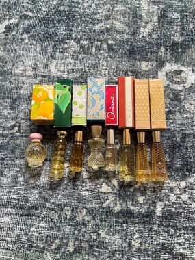 Vintage Avon Assorted Perfume Bottle Lot - Gold & Amber Tones w/ Packaging